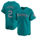 S.Mariners #2 Cole Young Player Teal Home Limited Jdoa Stitched Jerseys