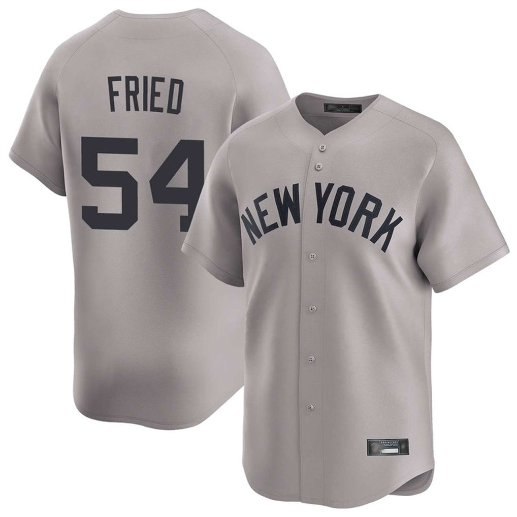 NY.Yankees #54 Max Fried Player Gray Limited Home Jdoa Stitched Jerseys