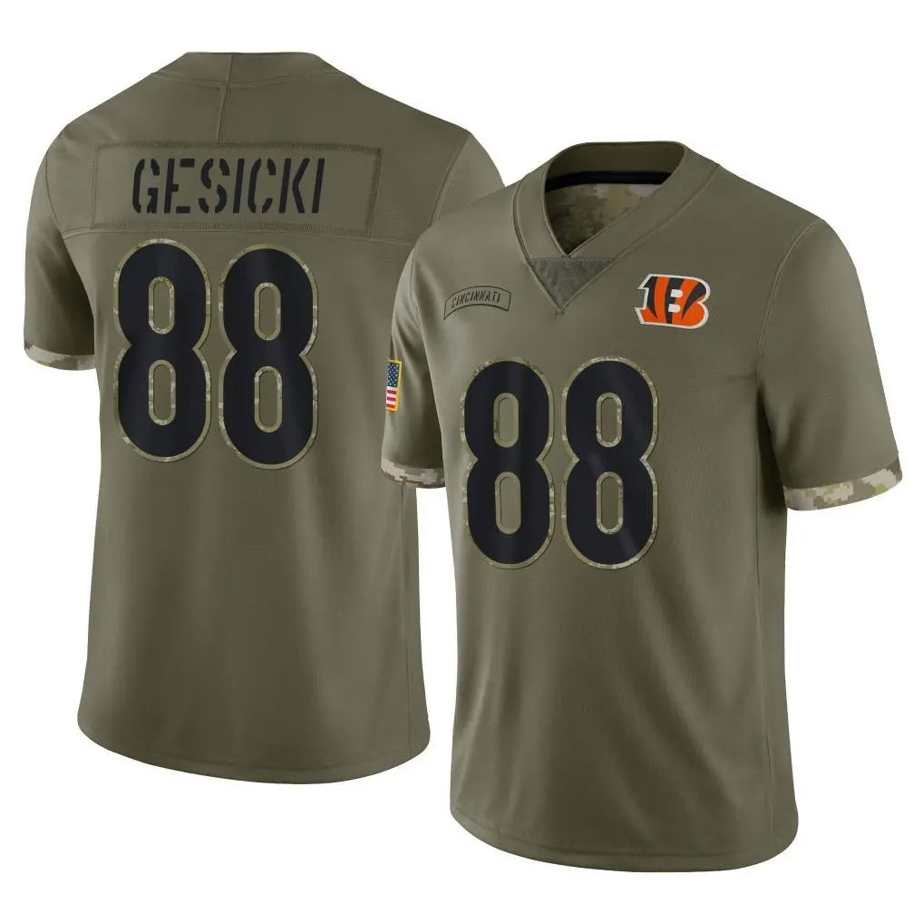 C.Bengals #88 Mike Gesicki Player Olive Salute to Service Limited Game Jdoa Stitched Jerseys
