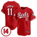 C.Reds #11 Barry Larkin Player Red Vapor Premier Limited Home Jdoa Stitched Jerseys