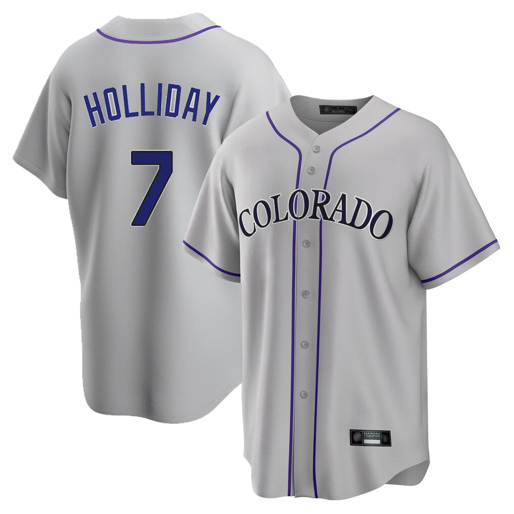 C.Rockies #7 Matt Holliday Player Gray Game Home Jdoa Stitched Jerseys