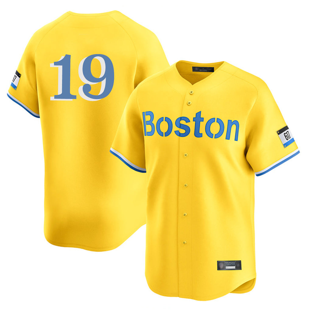 B.Red Sox #19 Roman Anthony Player Yellow Limited Home Game Jdoa Stitched Jerseys