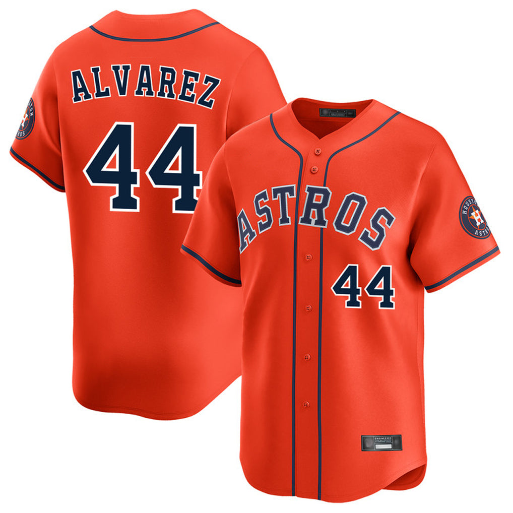 H.Astros #44 Yordan Alvarez Player Orange Home Limited Jdoa Stitched Jerseys