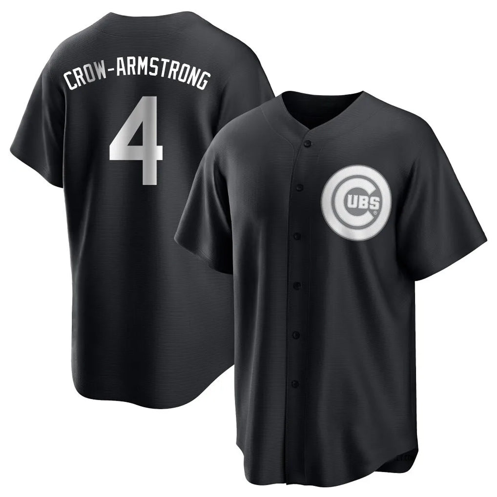 C.Cubs #4 Pete Crow-Armstrong Player Black Game Jdoa Stitched Jerseys