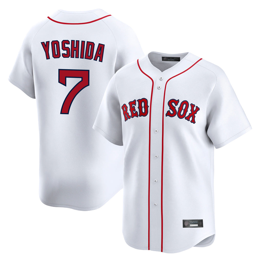B.Red Sox #7 Masataka Yoshida Player White Limited Home Game Jdoa Stitched Jerseys