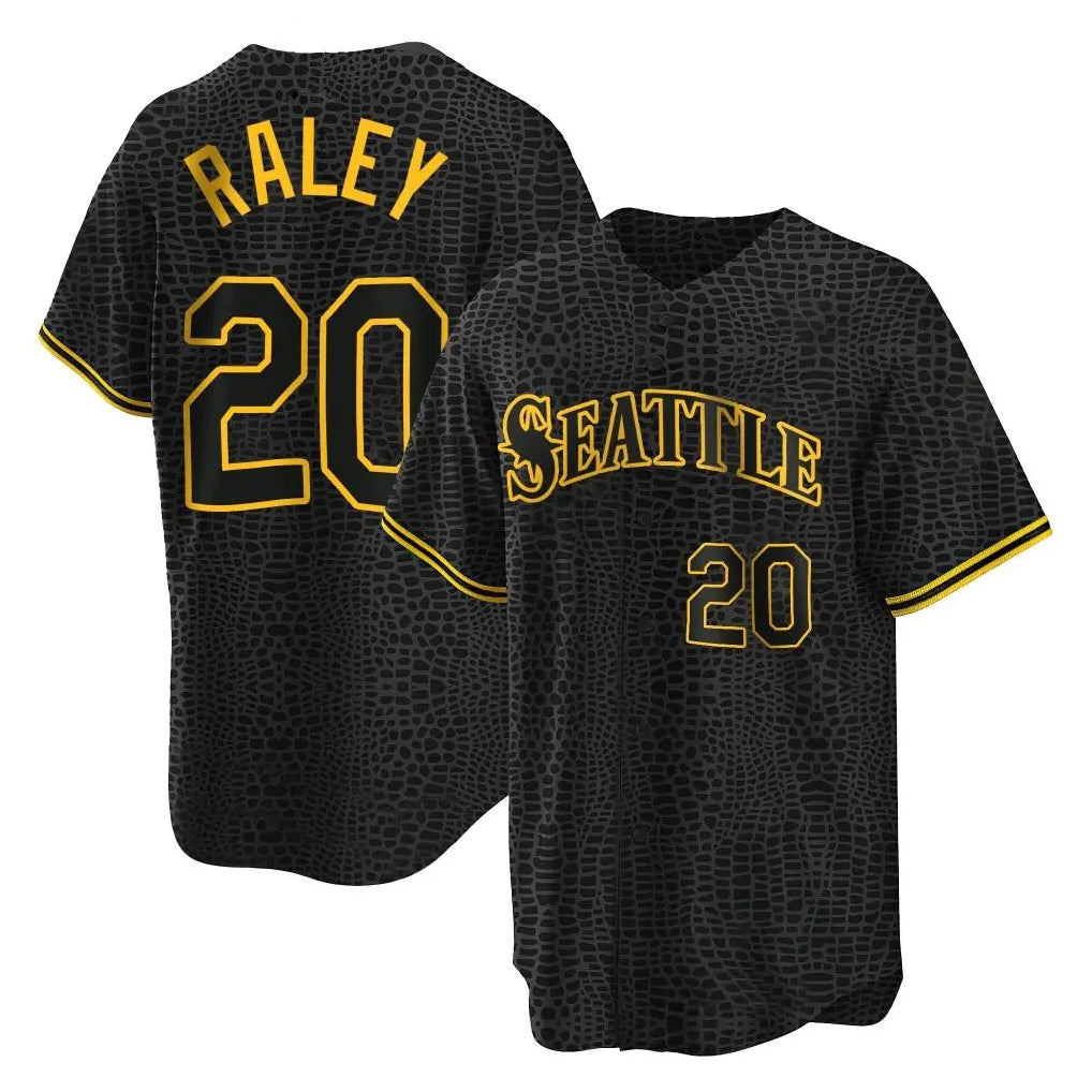 S.Mariners #20 Luke Raley Player Black Snake Skin City Home Limited Jdoa Stitched Jerseys