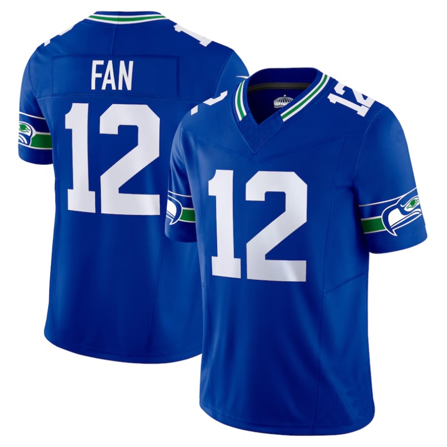 Jdoa #12 12th Fan Player S.Seahawks Royal Vapor F.U.S.E. Limited Stitched Jerseys