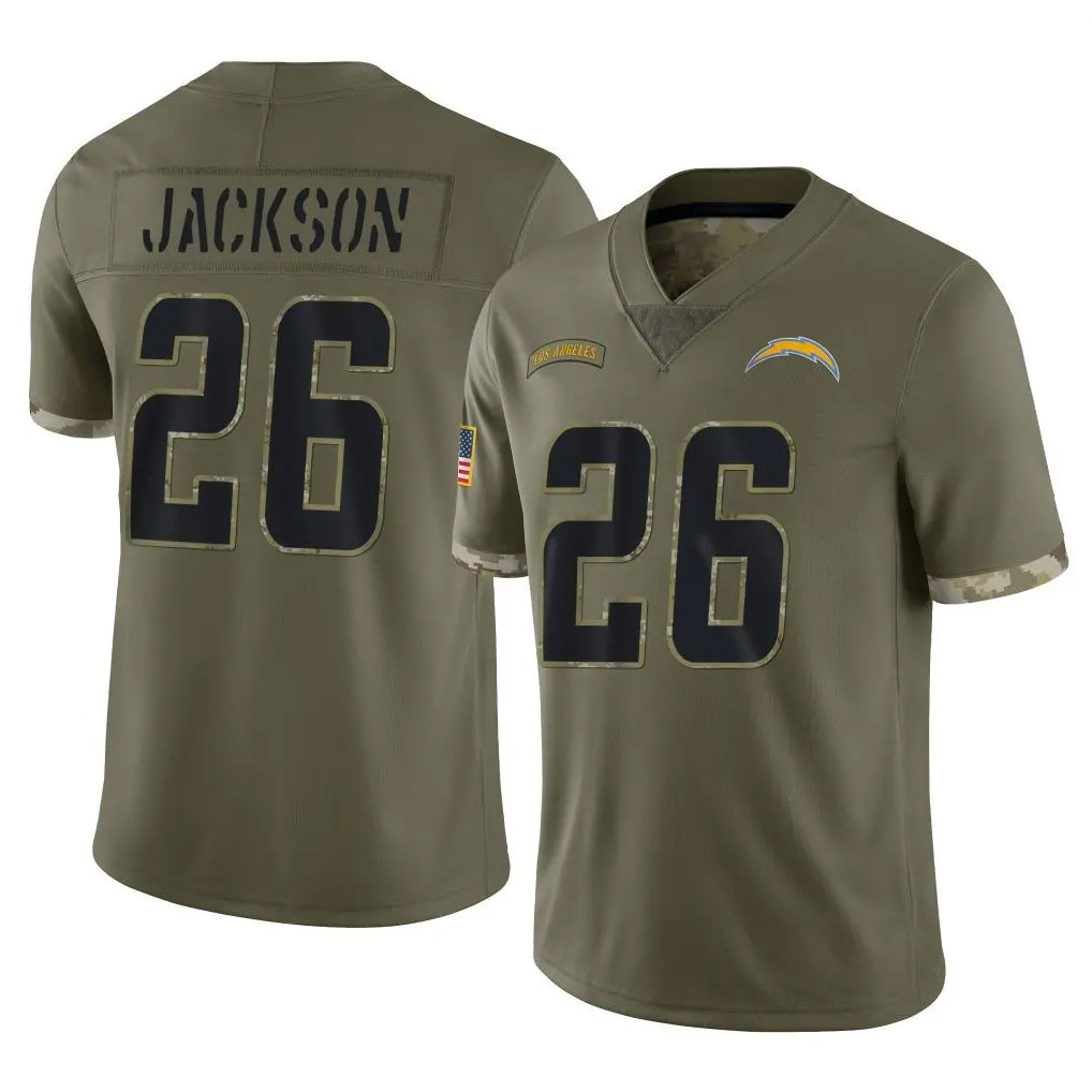 LA.Chargers #26 Donte Jackson Player Olive Salute To Service Limited Stitched Jerseys