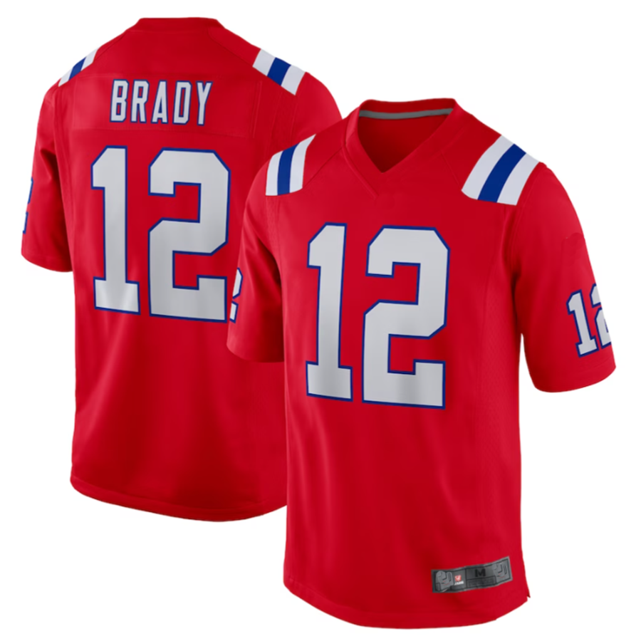 Jdoa NE.Patriots #12 Tom Brady Player Red Game Stitched Jerseys