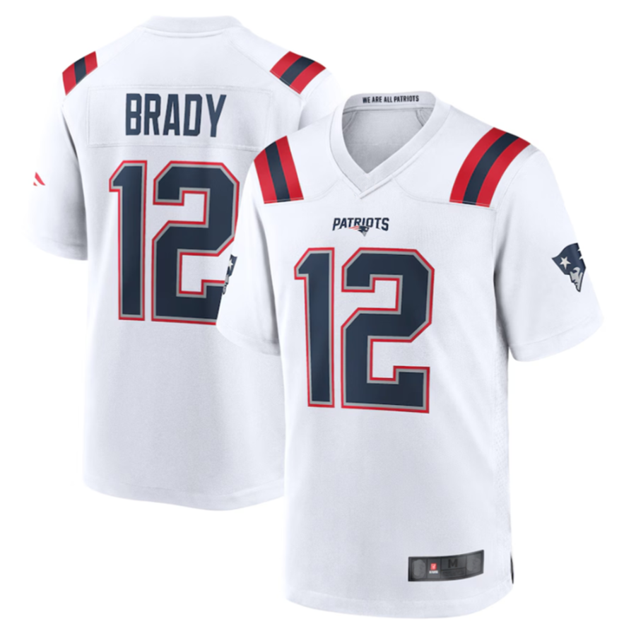 Jdoa NE.Patriots #12 Tom Brady Player White Game Stitched Jerseys
