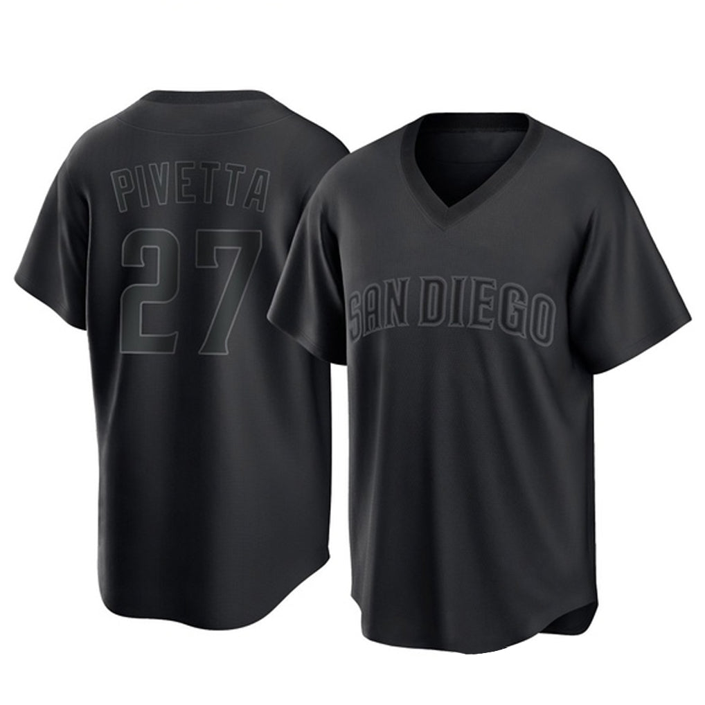 S.Diego Padres #27 Nick Pivetta Player Black Pitch Fashion Game T-shirt Jdoa Stitched Jerseys