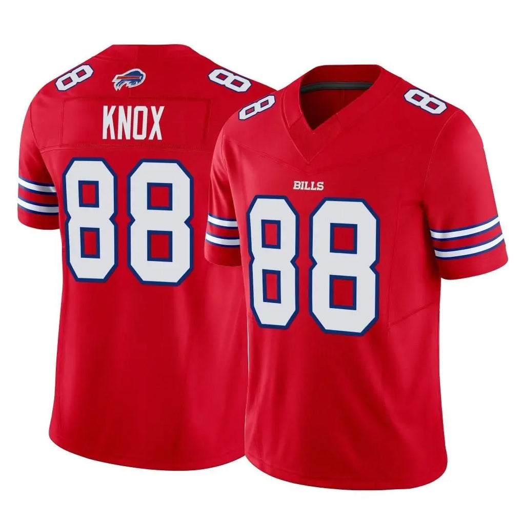B.Bills #88 Dawson Knox Player Red Vapor F.U.S.E. Limited Home Game Jdoa Stitched Jerseys