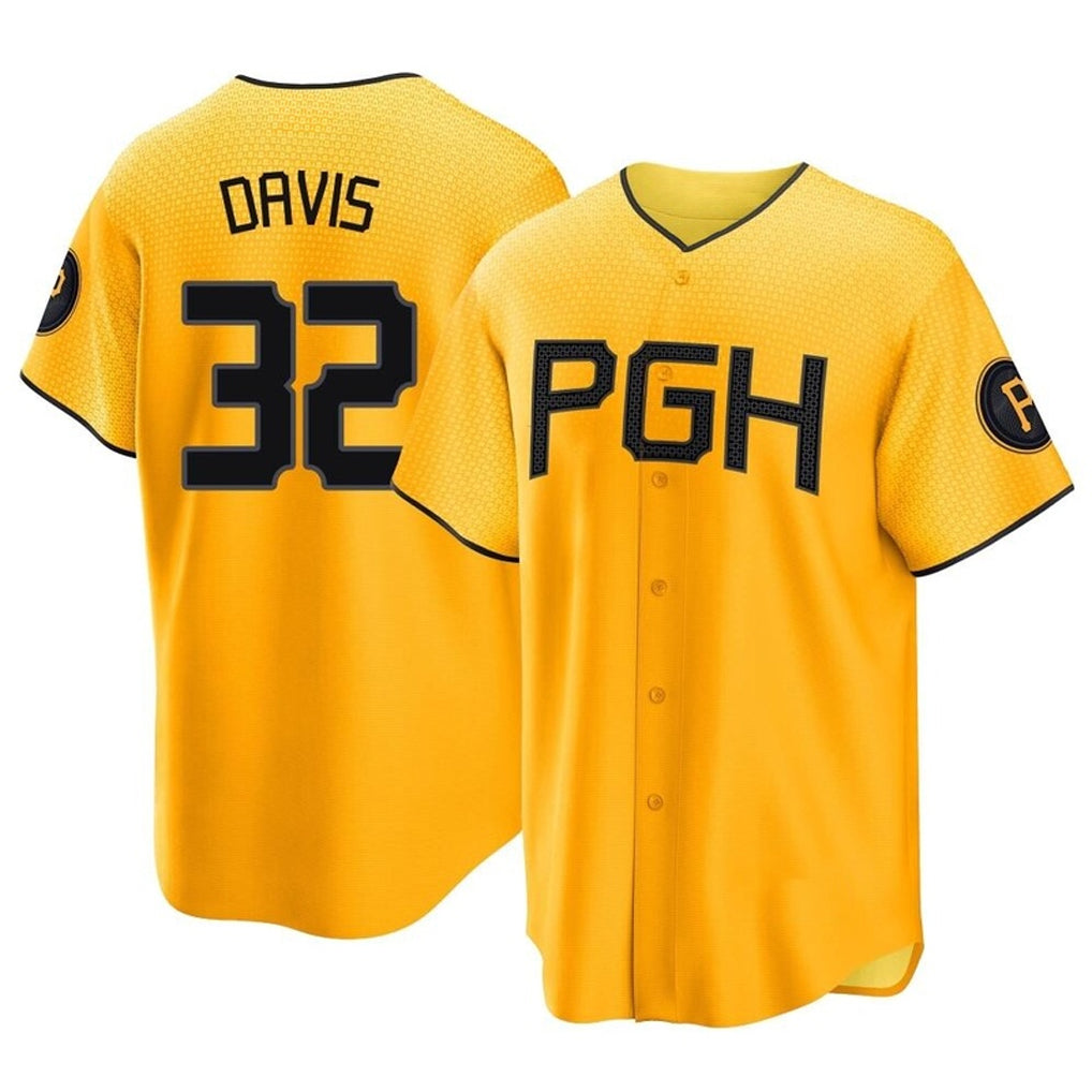P.Pirates #32 Henry Davis Player Gold City Connect Home Game Jdoa Stitched Jerseys