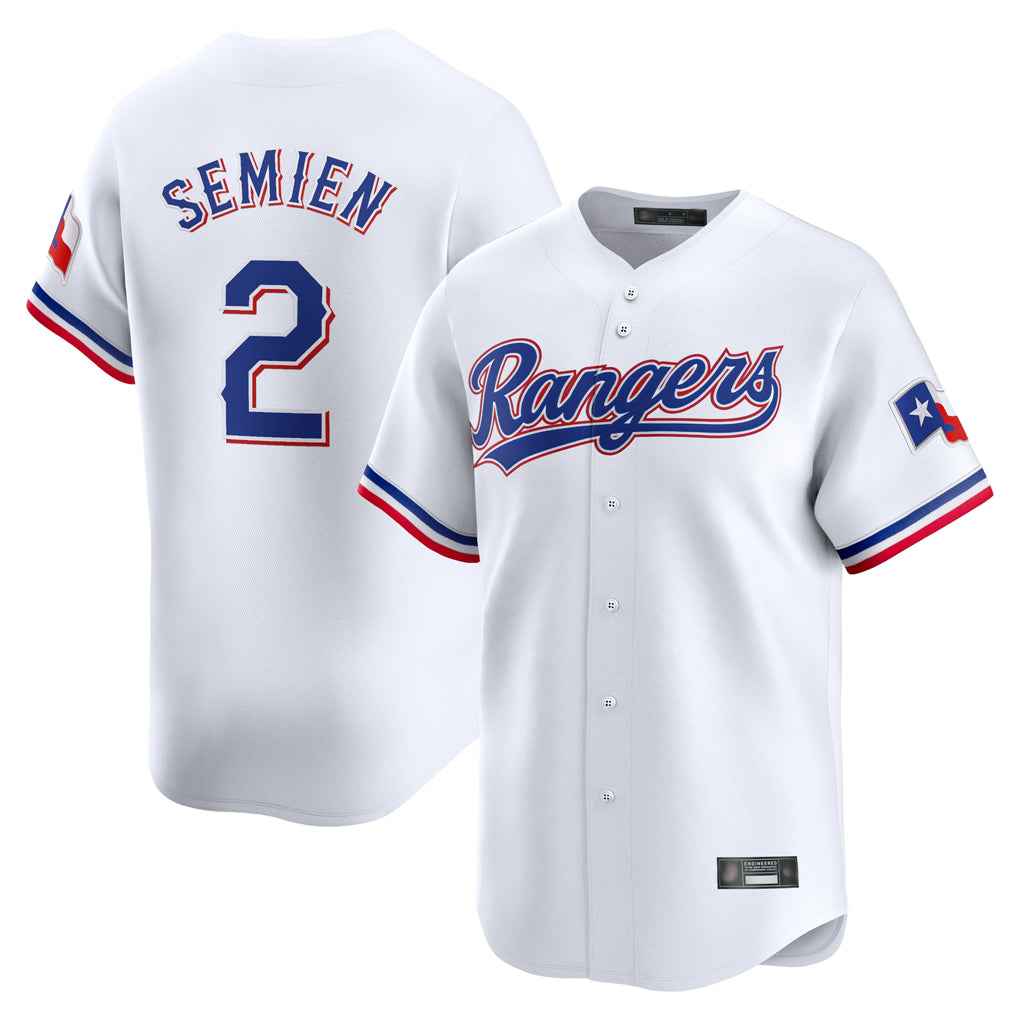 T.Rangers #2 Marcus Semien Player White Home Limited Jdoa Stitched Jerseys