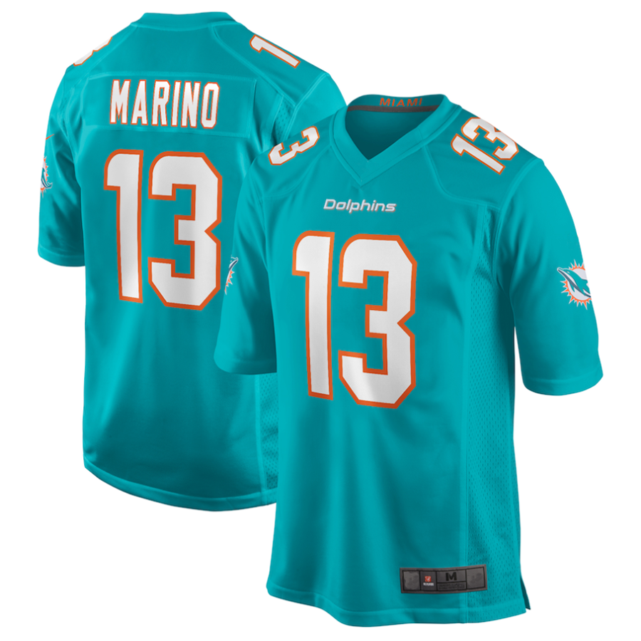 Jdoa #13 Dan Marino M.Dolphins Aqua Game Retired Stitched Jerseys