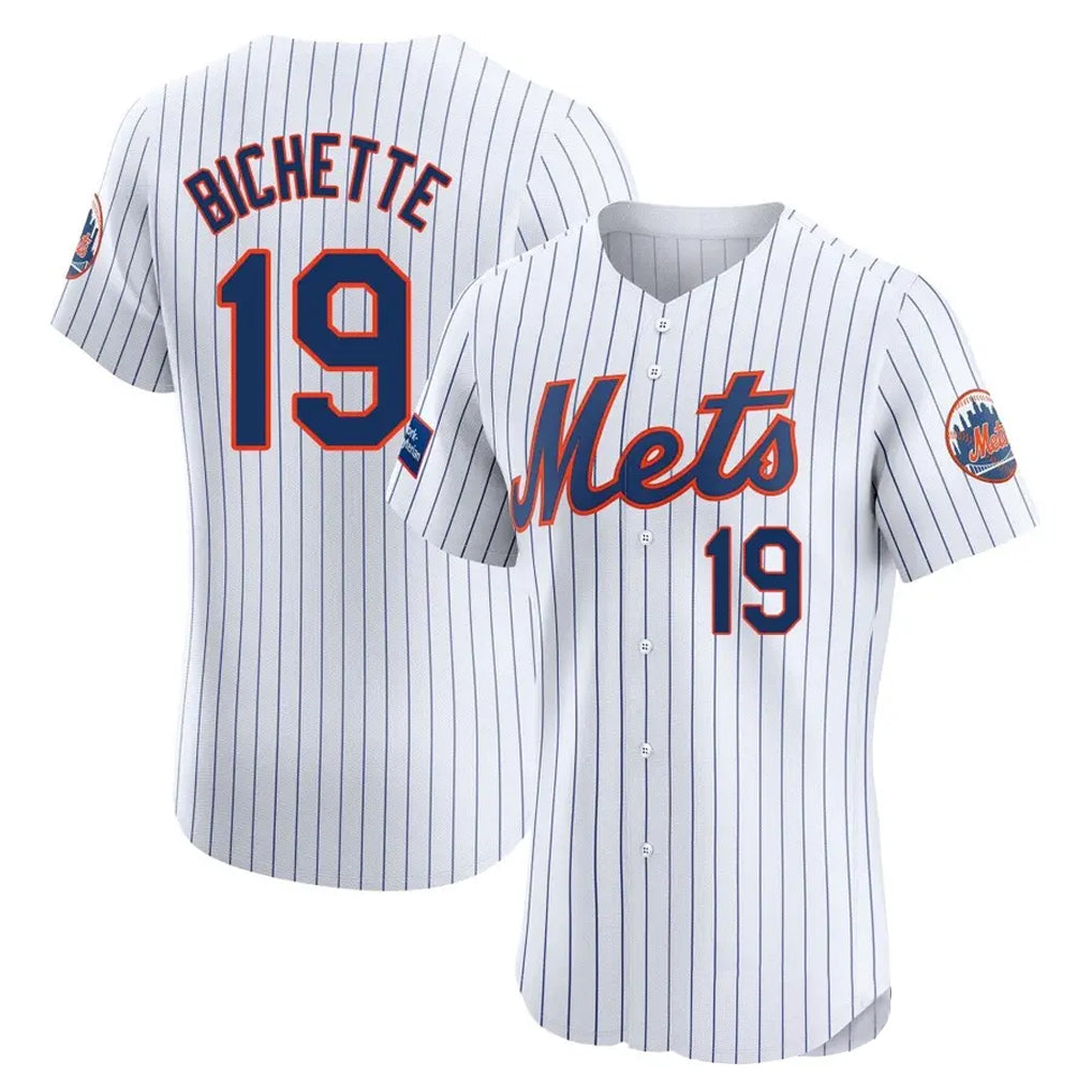 NY.Mets #19 Bo Bichette Player White Home Limited Elite Jdoa Stitched Jerseys