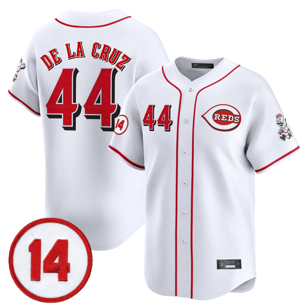 C.Reds #44 Elly De La Cruz Player White Vapor Premier Limited Home Jdoa Stitched Jerseys