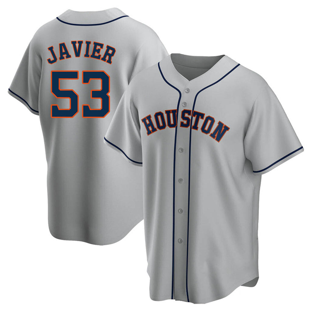 H.Astros #53 Cristian Javier Player Gray Home Game Jdoa Stitched Jerseys