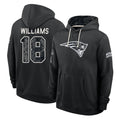 NE.Patriots #18 Kyle Williams Player 2026 Black Logo Pullover Hoodies Limited Game Jdoa Stitched Jerseys