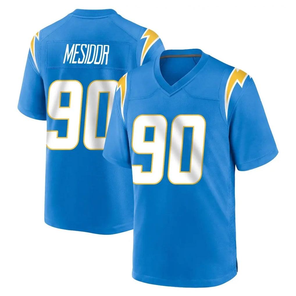 LA.Chargers #90 Akheem Mesidor Player Blue Home Game Stitched Jerseys