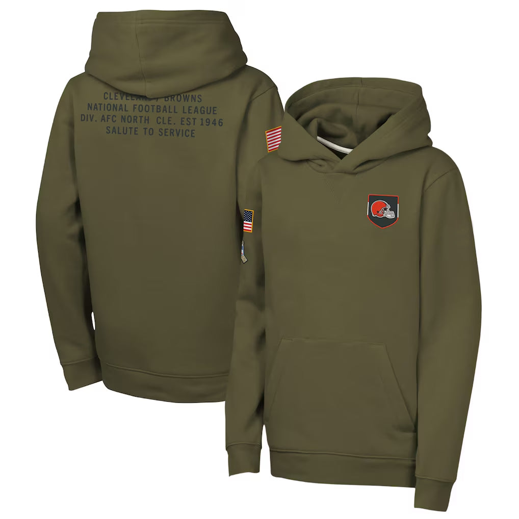 C.Browns ## Browns Blank Player Olive Salute to Service Pullover Hoodies Limited Jdoa Stitched Jerseys