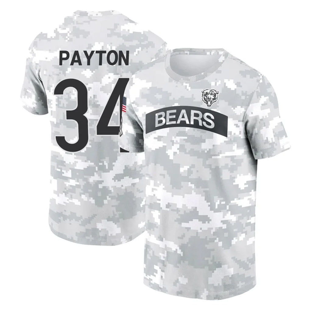 C.Bears #34 Walter Payton Player Arctic Camo Salute to Service Performance T-Shirt Limited Jdoa Stitched Jerseys