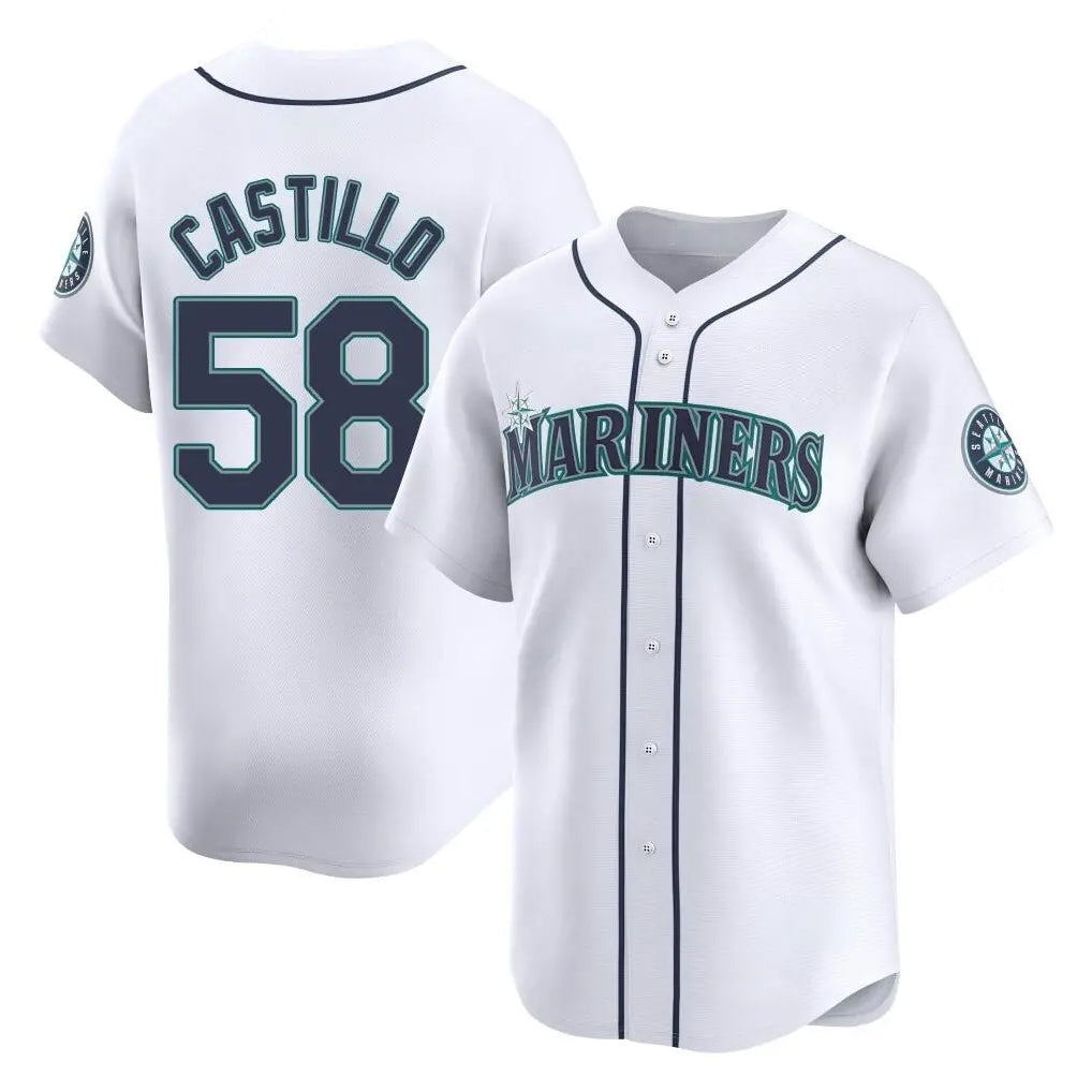 S.Mariners #58 Luis Castillo Player White Home Limited Jdoa Stitched Jerseys