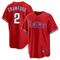 P.Phillies #2 Justin Crawford Player Red Home Game Jdoa Stitched Jerseys