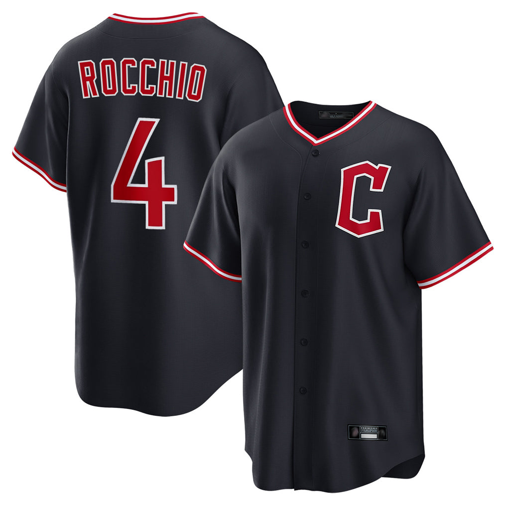 C.Guardians #4 Brayan Rocchio Player Navy Home Game Jdoa Stitched Jerseys