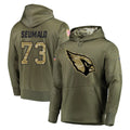 A.Cardinals #73 Isaac Seumalo Player Olive Salute to Service Pullover Hoodie Home Game Jdoa Stitched Jerseys