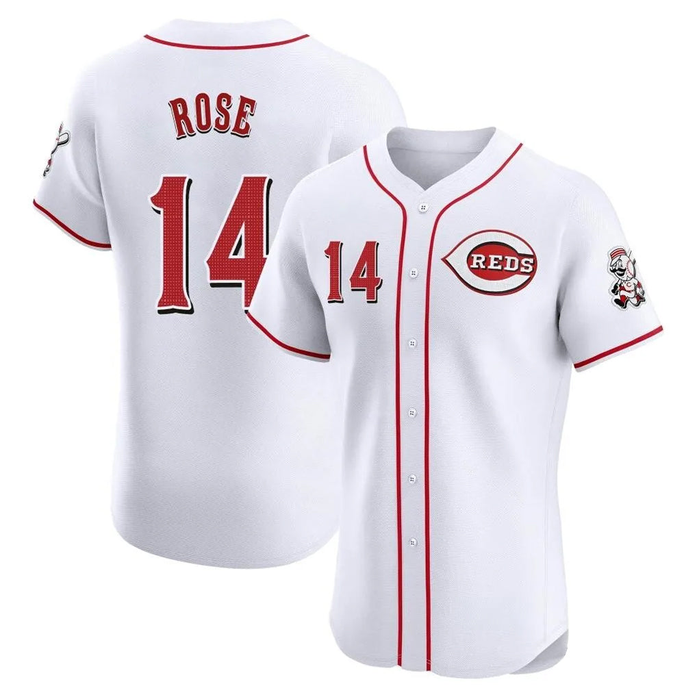C.Reds #14 Pete Rose Player White Limited Elite Home Jdoa Stitched Jerseys