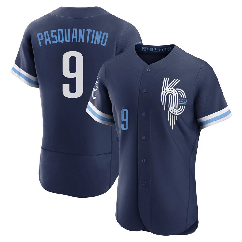 KC.Royals #9 Vinnie Pasquantino Player Navy City Connect Limited Elite Home Jdoa Stitched Jerseys