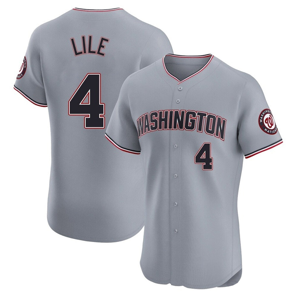 W.Nationals #4 Daylen Lile Player Gray Alternate Elite Jdoa Stitched Jerseys
