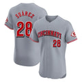 C.Reds #28 Eugenio Su¨¢rez Player Gray Limited Elite Home Jdoa Stitched Jerseys
