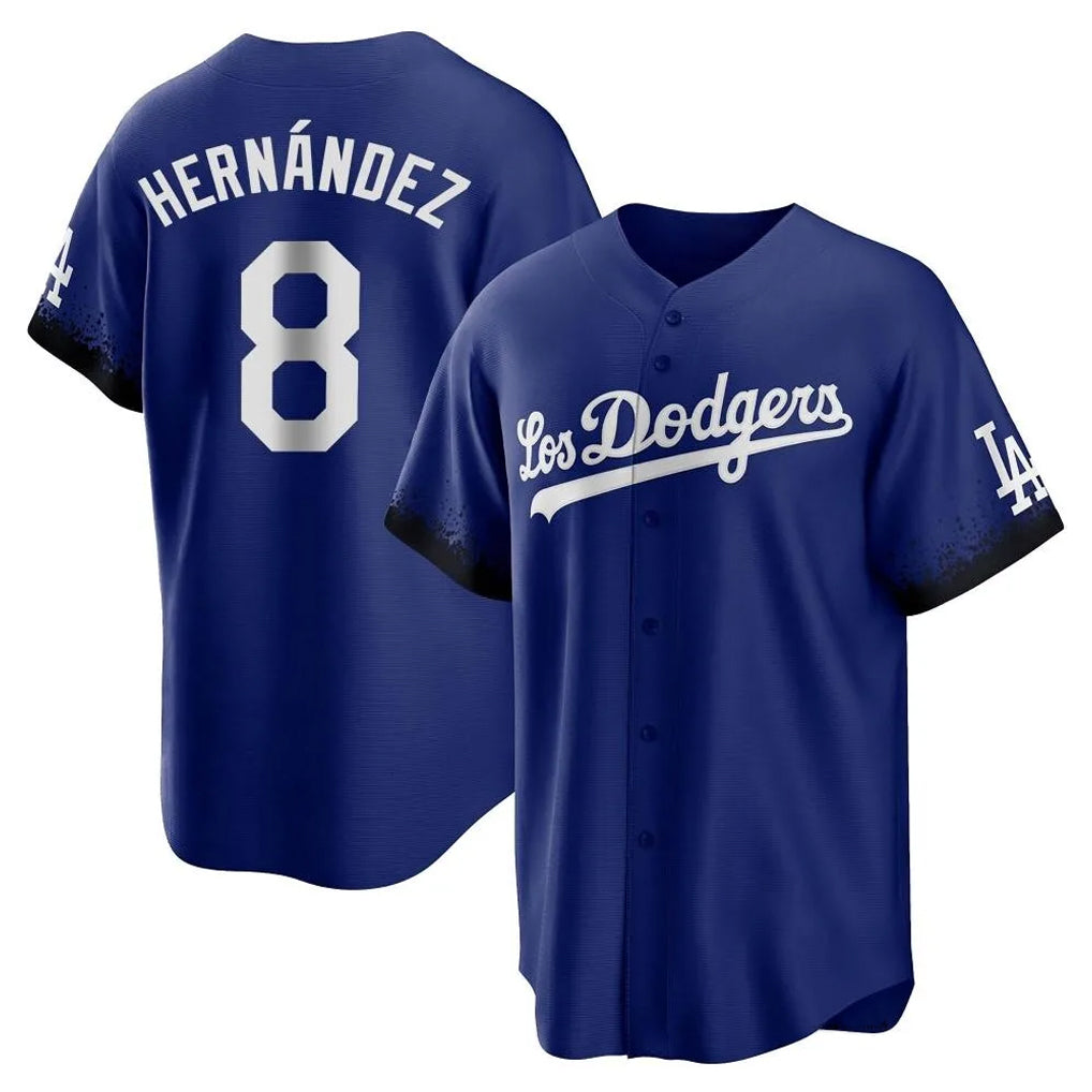 LA.Dodgers #8 Enrique Hern¨¢ndez Player Royal City Connect Home Game Jdoa Stitched Jerseys