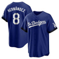 LA.Dodgers #8 Enrique Hern¨¢ndez Player Royal City Connect Home Game Jdoa Stitched Jerseys