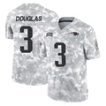 NE.Patriots #3 DeMario Douglas Player Arctic Camo Salute To Service Limited Game Jdoa Stitched Jerseys