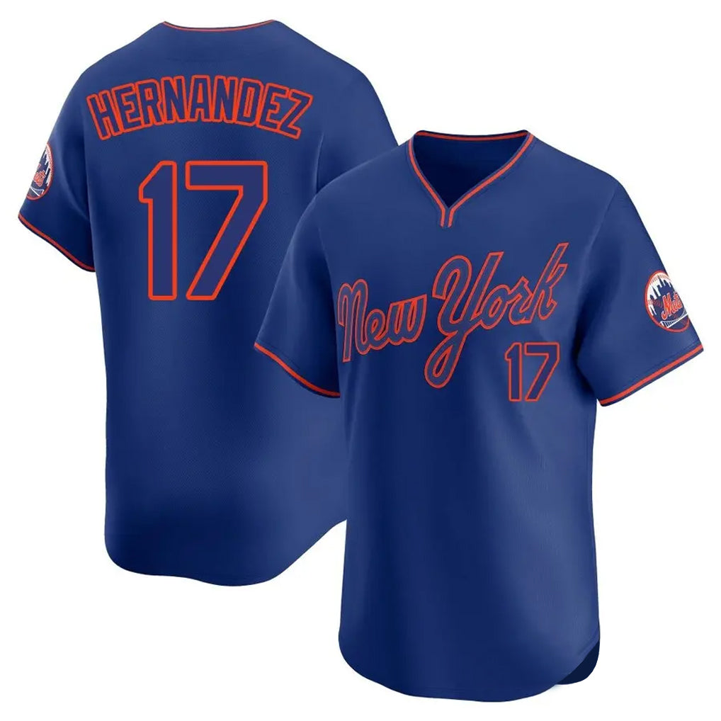 NY.Mets #17 Keith Hernandez Player Royal T-shirt Home Limited Elite Jdoa Stitched Jerseys