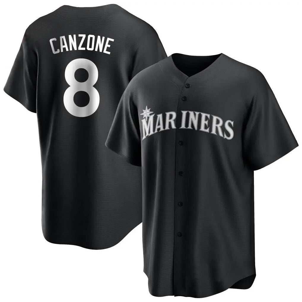 S.Mariners #8 Dominic Canzone Player Black Home Limited Jdoa Stitched Jerseys