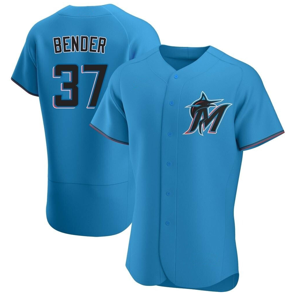 M.Marlins #37 Anthony Bender Player Blue Home Limited Elite Jdoa Stitched Jerseys