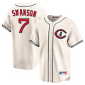 C.Cubs #7 Dansby Swanson Player Cream Field of Dreams Limited Home Game Jdoa Stitched Jerseys