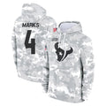 H.Texans #4 Woody Marks Player Arctic Camo Salute to Service Hoodies Limited Game Jdoa Stitched Jerseys