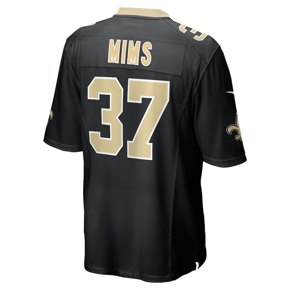 Jdoa NO.Saints #37 Jordan Mims Black Team Game Jersey