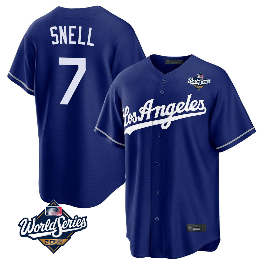 LA.Dodgers #7 Blake Snell Player Royal Game World Series Jdoa Stitched Jerseys
