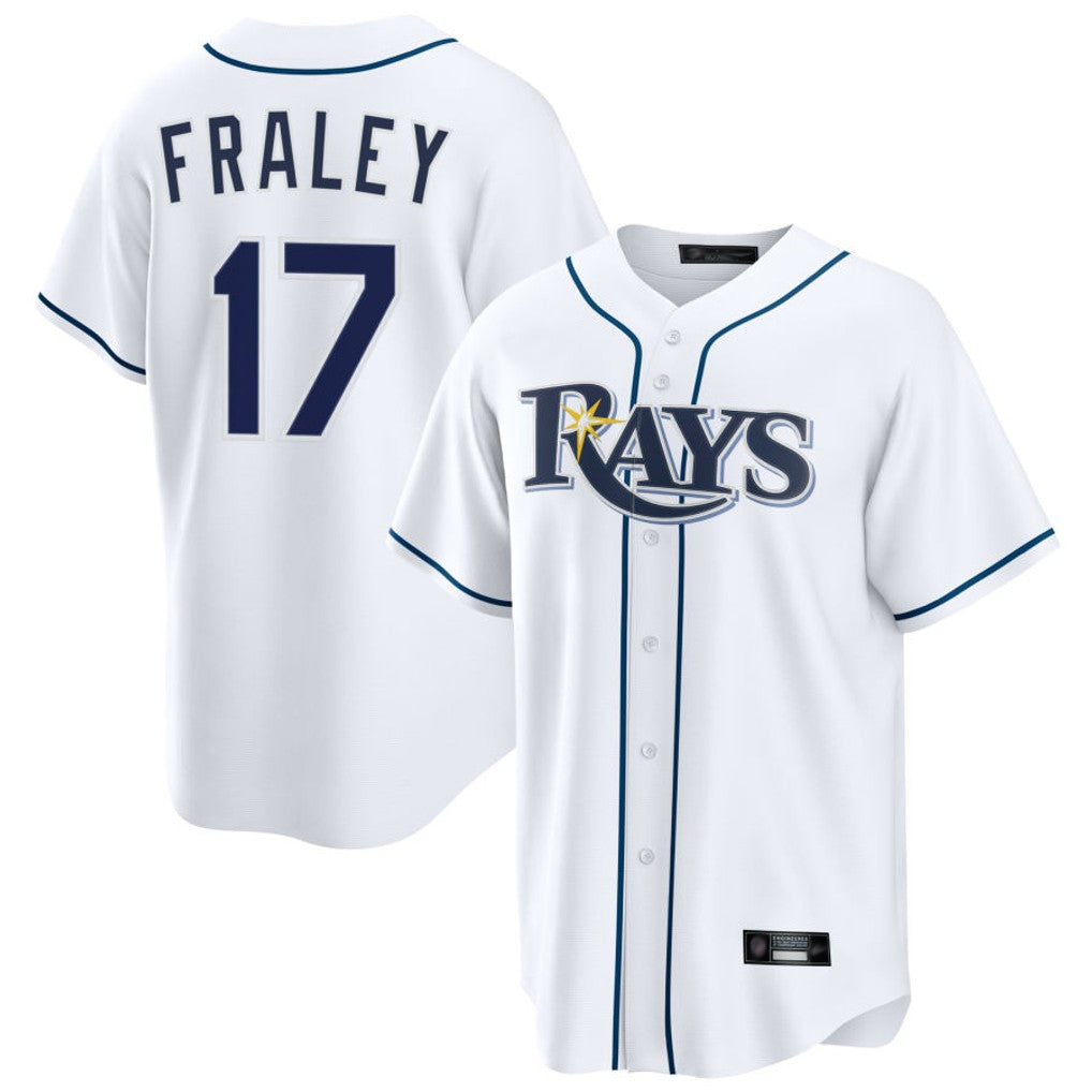 T.Bay Rays #17 Jake Fraley Player White Home Game Jdoa Stitched Jerseys