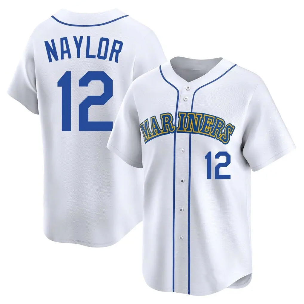 S.Mariners #12 Josh Naylor Player White Pitch Fashion Game Jdoa Stitched Jerseys