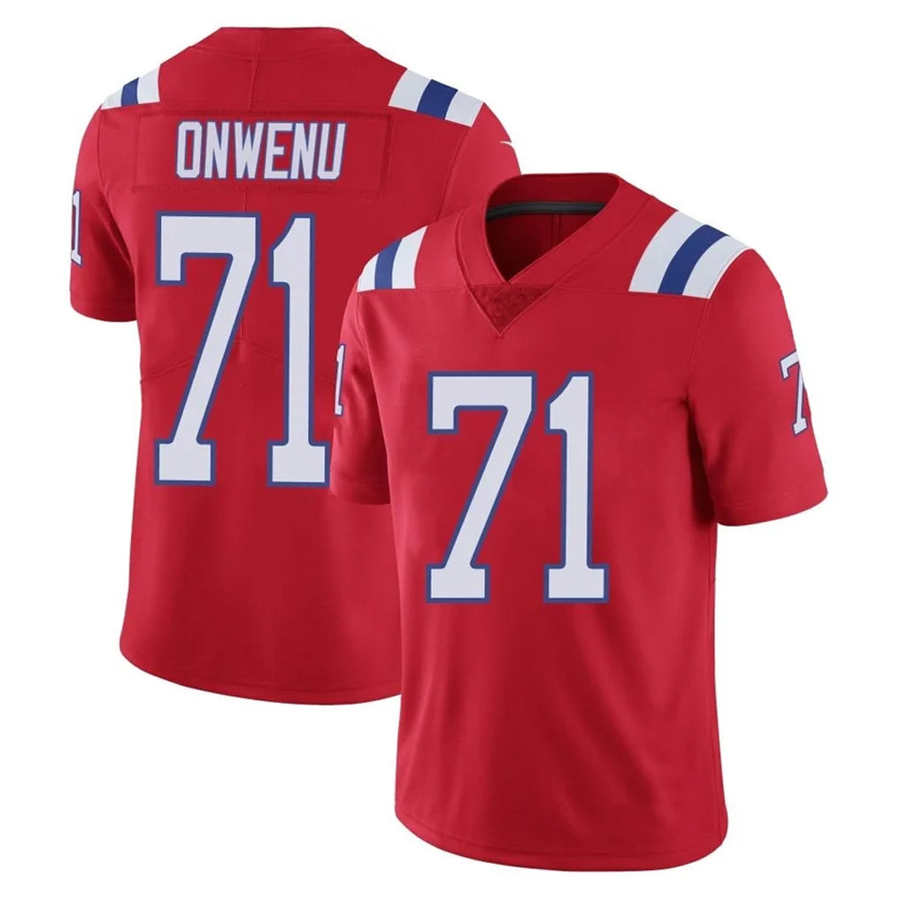 NE.Patriots #71 Mike Onwenu Player Red Vapor Untouchable Home Game Jdoa Stitched Jerseys