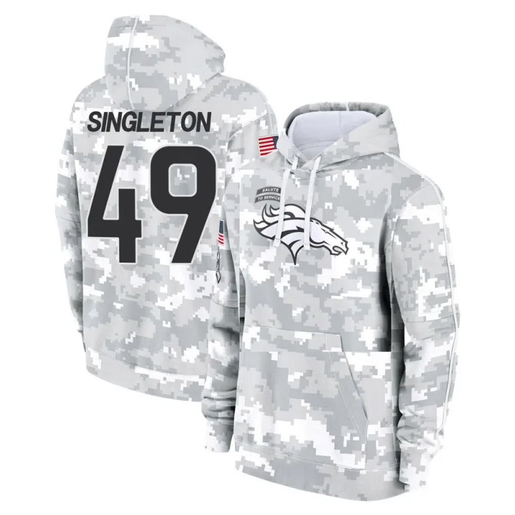 D.Broncos #49 Alex Singleton Player Arctic Camo Salute to Service Hoodies Limited Game Jdoa Stitched Jerseys