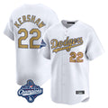 LA.Dodgers #22 Clayton Kershaw Player Gold World Series Meet Collection Limited Home Jdoa Stitched Jerseys
