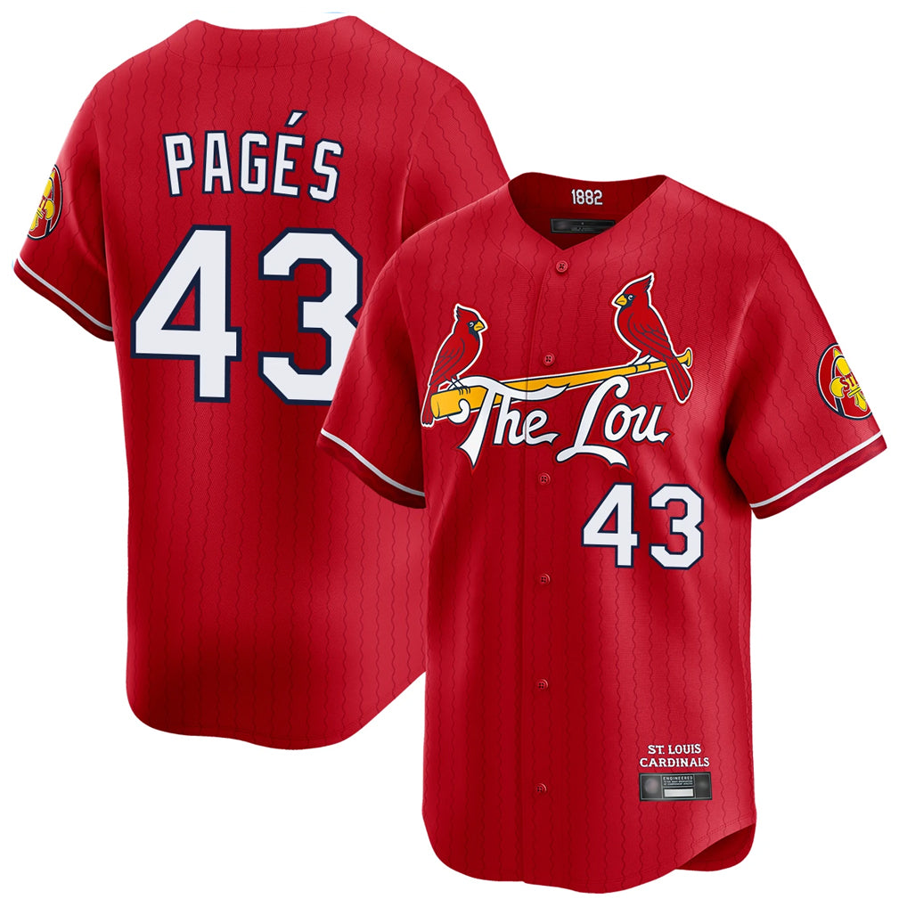 St. Louis Cardinals #43 Pedro Pages Player Red City Connect Limited Jdoa Stitched Jerseys